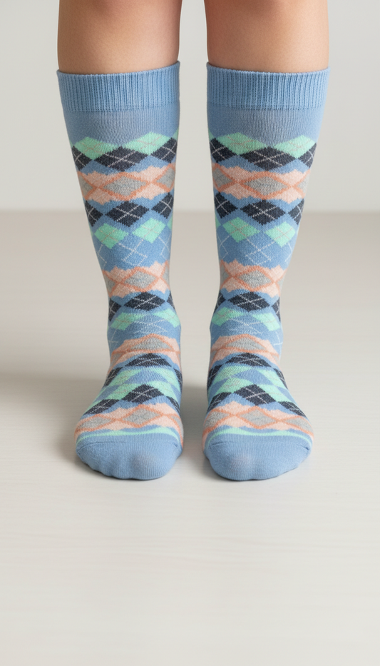 Calcetines largos azul celeste