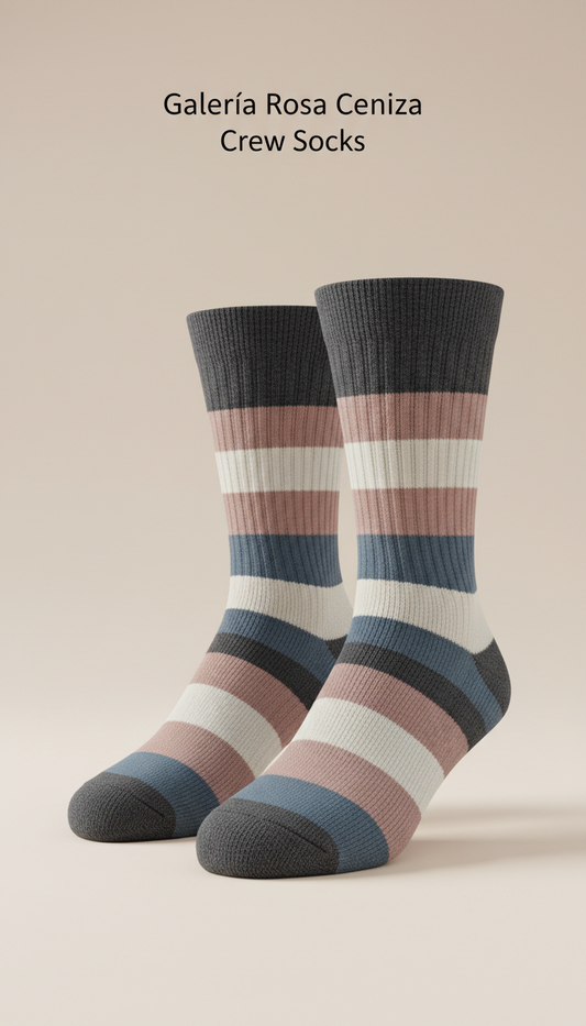 Crew socks galería rosa ceniza
